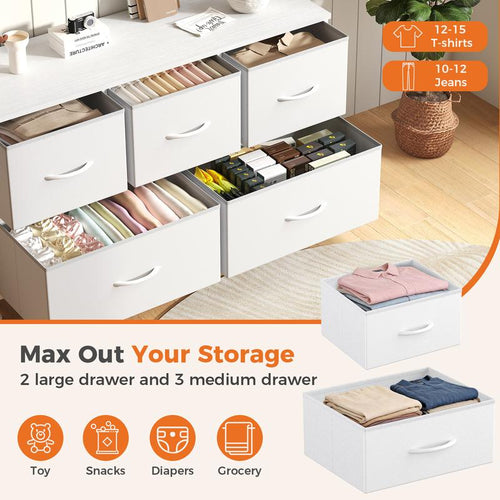 5-Drawer Fabric Storage Tower Dresser