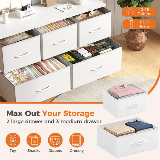 5-Drawer Fabric Storage Tower Dresser