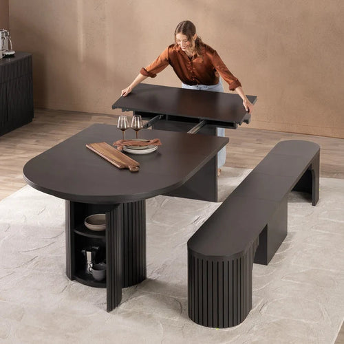 Fluted Extendable Dining Table