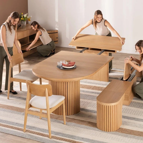 Fluted Extendable Dining Table