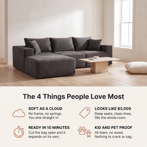 The Softest Couch You'll Ever Own — At A Price You Can Actually Afford