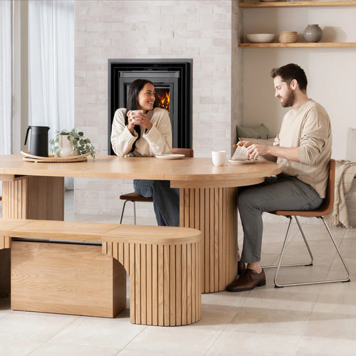 Fluted Extendable Dining Table