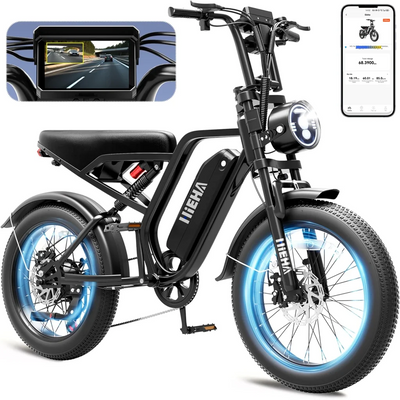HIEHA SU8 2.0 Fat Tire Electric Bike, 750W Full Suspension E-Bike for Adults