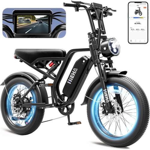 HIEHA SU8 2.0 Fat Tire Electric Bike, 750W Full Suspension E-Bike for Adults